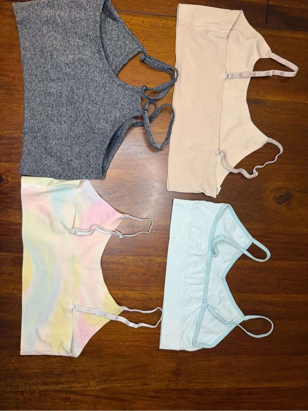 Girls’ Seamless Bralette Collection - blue, tan, Pastel Tie-Dye, Light Blue